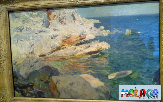 Rocas de Jávea y el bote blanco. 1905. Joaquín Sorolla y Bastida. Óleo sobre lienzo